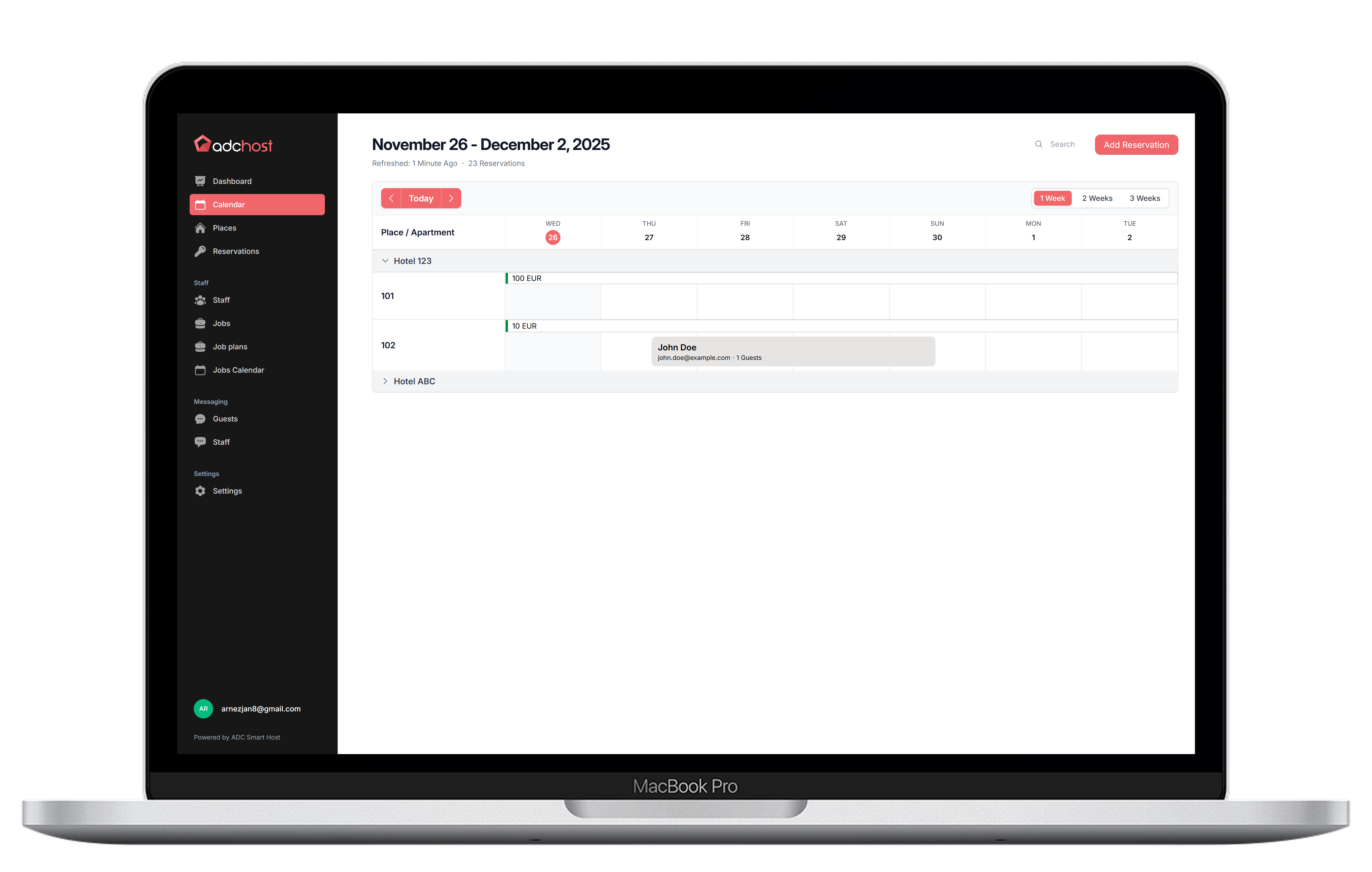 Reservations Calendar
